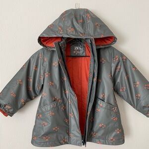 Zara floral rain jacket size 4/5